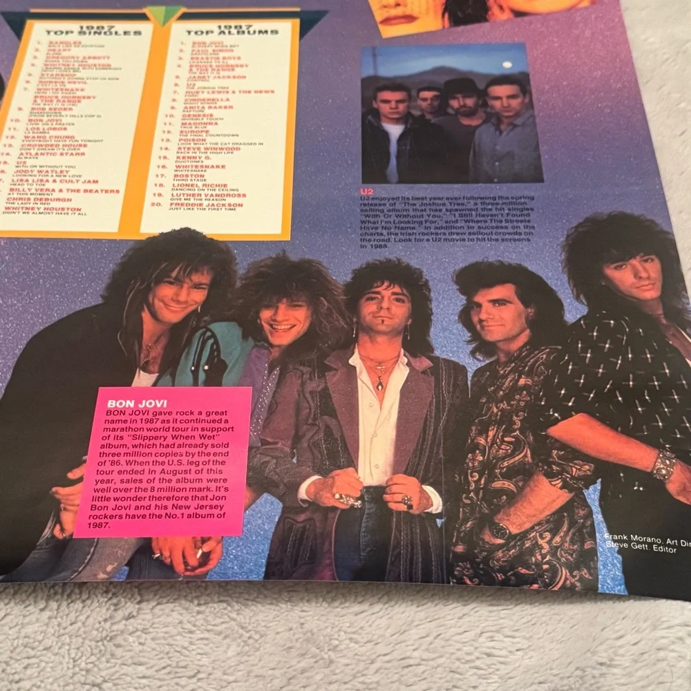 Pringles Billboard Rock ’87‎ 1987 Promo Poster Madonna Bon Jovi U2 Whitney